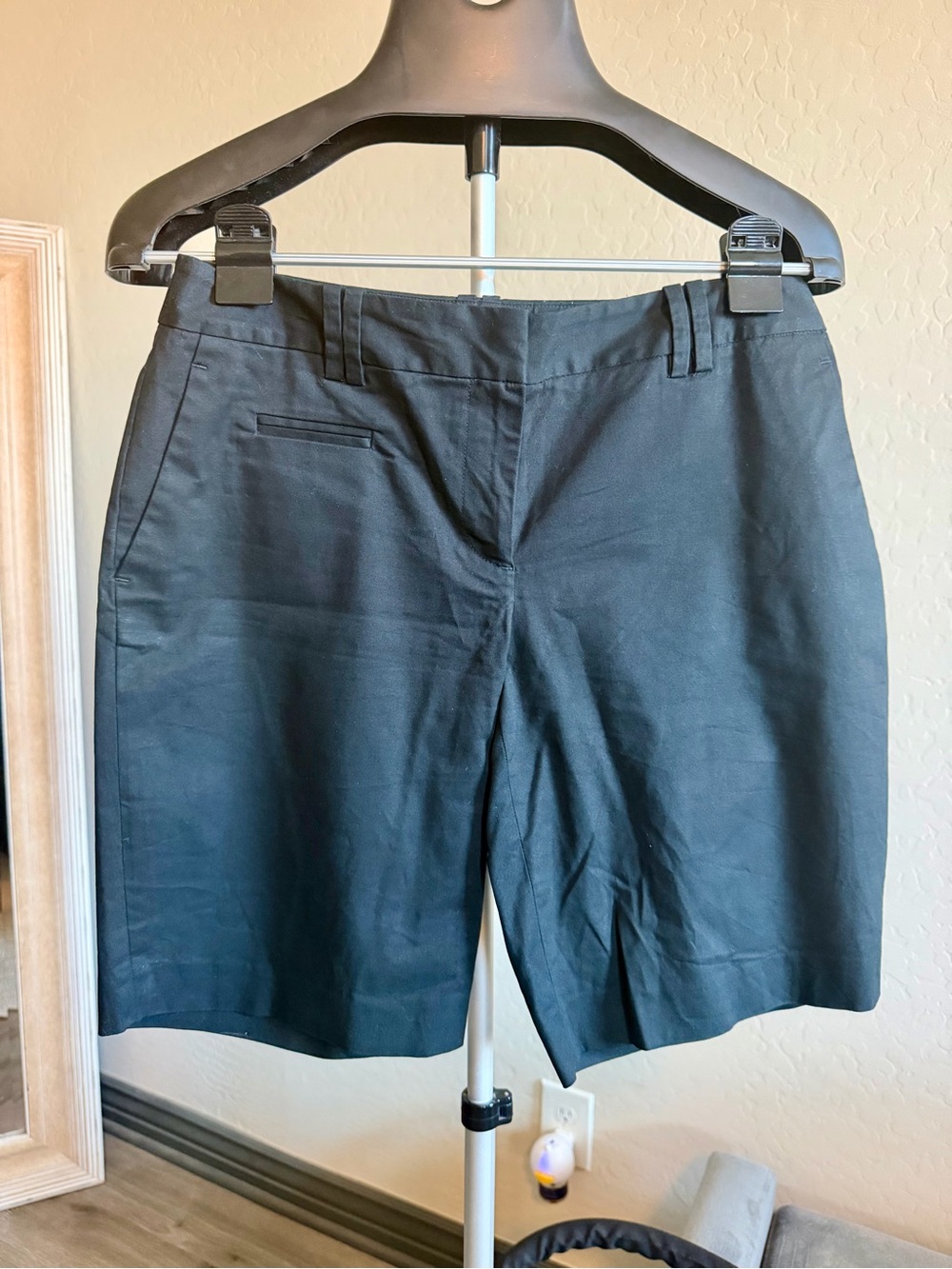 LOFT Black Tailored Bermuda Shorts